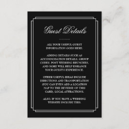 Schwarz-Weiß-Deko Hochzeitsgäste Details Begleitkarte