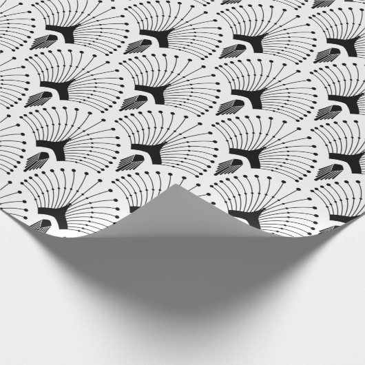 Schwarz-Weiß-Deko-Muster Geschenkpapier (Ecke)