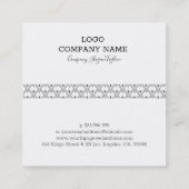 Schwarz-Weiß-Deko-Muster Quadratische Visitenkarte (Rückseite)