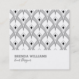 Schwarz-Weiß-Deko-Muster Quadratische Visitenkarte