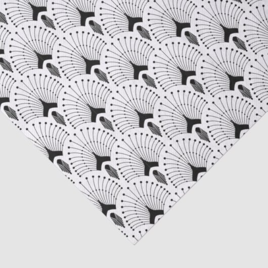 Schwarz-Weiß-Deko-Muster Seidenpapier (Detail)