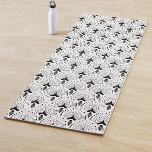 Schwarz-Weiß-Deko-Muster Yogamatte