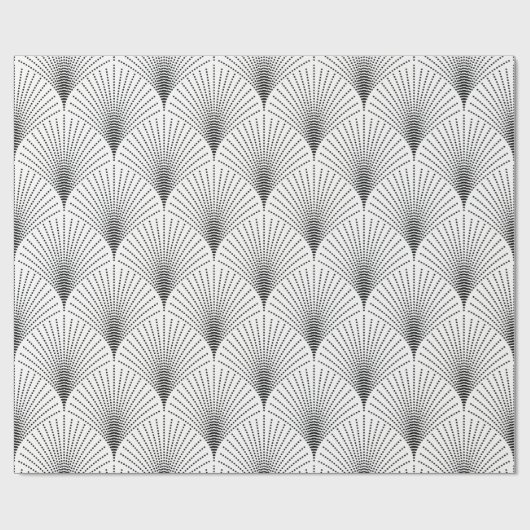 Schwarz/Weiß Deko Nahtloses Muster Geschenkpapier (Flach)