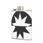 Schwarz-weiß Deko Star Sunburst Flachmann (Links)