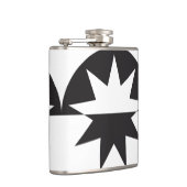 Schwarz-weiß Deko Star Sunburst Flachmann (Rechts)