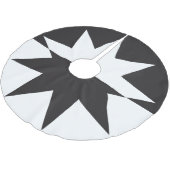 Schwarz-weiß Deko Star Sunburst Polyester Weihnachtsbaumdecke (Schrägansicht)