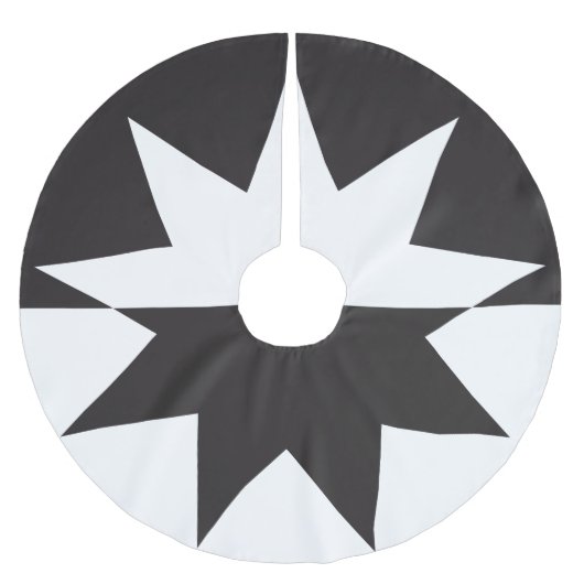 Schwarz-weiß Deko Star Sunburst Polyester Weihnachtsbaumdecke (Vorderseite)