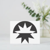 Schwarz-weiß Deko Star Sunburst Postkarte (Stehend Vorderseite)