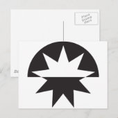 Schwarz-weiß Deko Star Sunburst Postkarte (Vorne/Hinten)