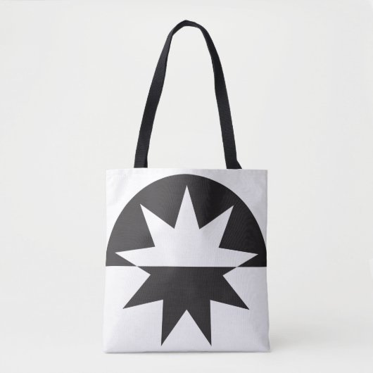 Schwarz-weiß Deko Star Sunburst Tasche (Vorderseite)