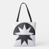 Schwarz-weiß Deko Star Sunburst Tasche (Rückseite)