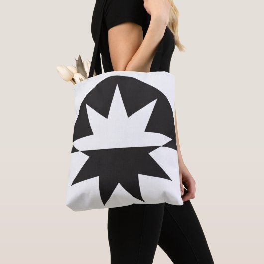 Schwarz-weiß Deko Star Sunburst Tasche (Von Nahem)
