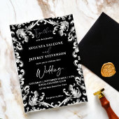 Schwarz-Weiß-Dekor elegant in einer Hochzeit Einladung