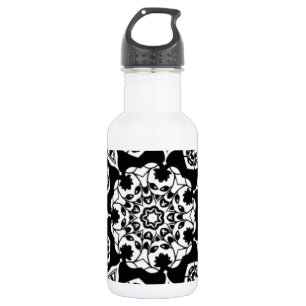 Schwarz-Weiß-Dekoration Trinkflasche