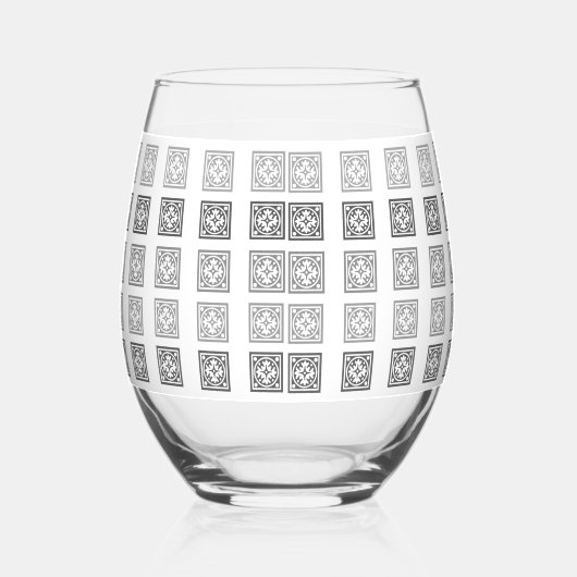 Schwarz-Weiß-Dekorationsglas Weinglas Ohne Stiel (Rückseite)