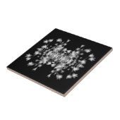 Schwarz-Weiß-Dekorative Blumenmuster Fliese (Seite)