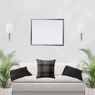Schwarz-weiß dekoratives Herbstdesign Kissen