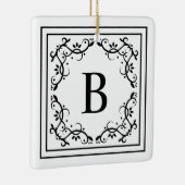 Schwarz-Weiß-Dekorrahmen für Monogramm Keramikornament (Rechts)