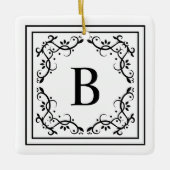 Schwarz-Weiß-Dekorrahmen für Monogramm Keramikornament (Vorderseite)