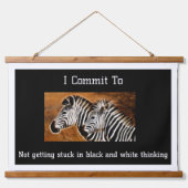 Schwarz-Weiß-Denken feststeckenZebras Wandteppich Mit Holzrahmen (Vorne)