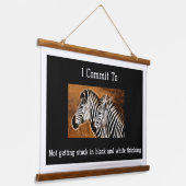 Schwarz-Weiß-Denken feststeckenZebras Wandteppich Mit Holzrahmen (Gewinkelt)