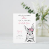 Schwarz & Weiß Der sonnige Bunny dreht sich zum dr Einladungspostkarte (Stehend Vorderseite)