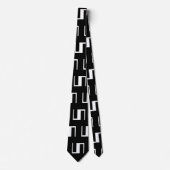 Schwarz-Weiß-Design Designer Neck Tie Krawatte (Vorderseite)
