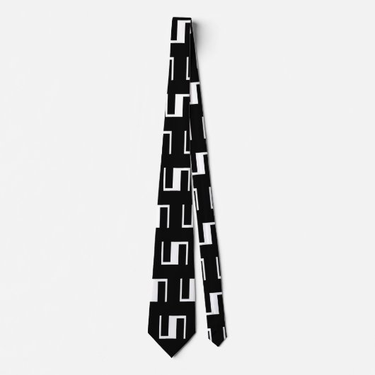 Schwarz-Weiß-Design Designer Neck Tie Krawatte (Vorderseite)