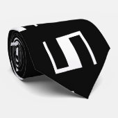Schwarz-Weiß-Design Designer Neck Tie Krawatte (Gerollt)