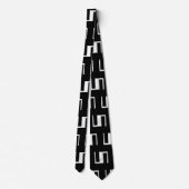 Schwarz-Weiß-Design Designer Neck Tie Krawatte (Rückseite)
