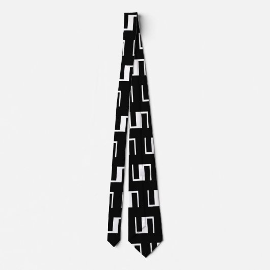 Schwarz-Weiß-Design Designer Neck Tie Krawatte (Rückseite)
