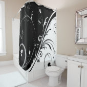 Schwarz-Weiß-Design Duschvorhang (Beispiel)
