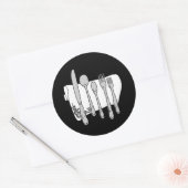 Schwarz-Weiß-Design für Seitenware Runder Aufkleber (Umschlag)