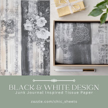 Schwarz-Weiß-Design-Junk-Journal-Inspiriert