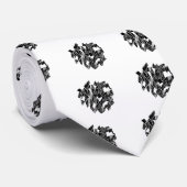 Schwarz-Weiß-Design Krawatte (Gerollt)