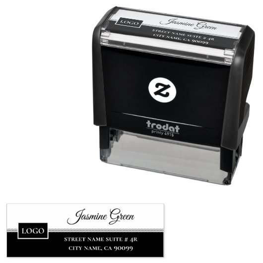 Schwarz-Weiß-Design Permastempel (Beispiel)