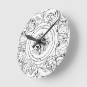 Schwarz-Weiß-Design Runde Wanduhr (Winkel)
