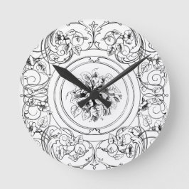 Schwarz-Weiß-Design Runde Wanduhr