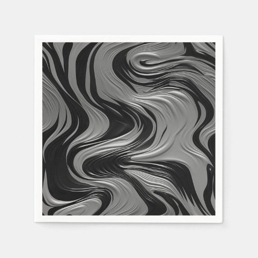 Schwarz-Weiß-Design Serviette (Vorderseite)