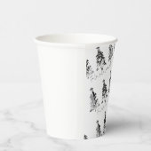 Schwarz-Weiß-Design-Weihnachtsbäume Pappbecher (Rechts)