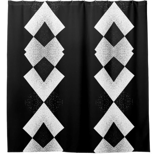Schwarz-Weiß-Designduschvorhang Duschvorhang (Vorderseite)