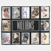 Schwarz-Weiß-Designer für Foto Collage 12 Foto Fleecedecke (Vorderseite (Horizontal))