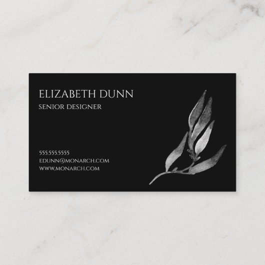 Schwarz-Weiß-Designer Visitenkarte (Rückseite)