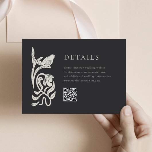 Schwarz-Weiß-Detailkarte mit QR-Code Begleitkarte