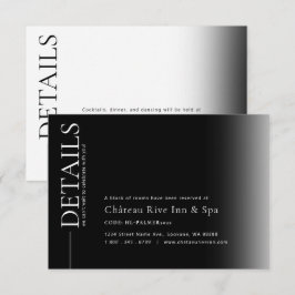 Schwarz-Weiß-Detailkarte RSVP Karte