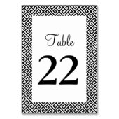 Schwarz-Weiß-Diagonal-Griechisches Schlüsselmuster Tischnummer (Rückseite)