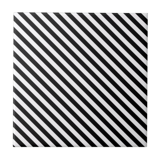 Schwarz-Weiß-Diagonalstreifen Fliese (Vorderseite)