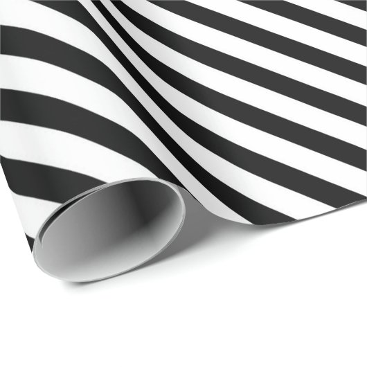 Schwarz-Weiß-Diagonalstreifen Geschenkpapier (Rolleneckpunkt)