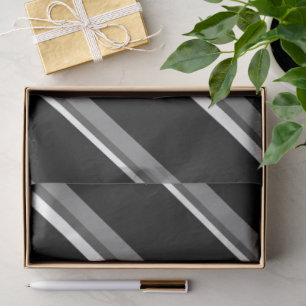 Schwarz-Weiß-Diagonalstreifen-Geschenkpapier Seidenpapier
