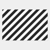 Schwarz-Weiß-Diagonalstreifen Geschenkpapier Set (Vorderseite)